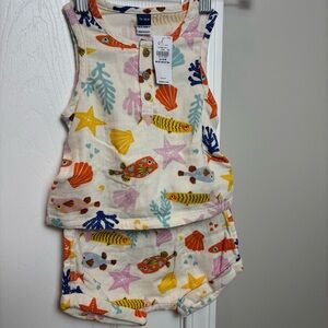NWT old navy 2 piece set baby 12-18 mo short/tank outfit fish